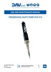 DAV TECH PCP 015 Use And Maintenance Manual
