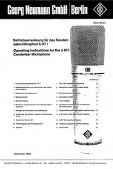 Neumann Berlin U 87 i Operating Instructions Manual