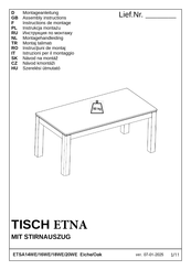mca ETNA ETSA20WE Assembly Instructions Manual