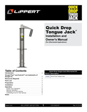Lippert Quick Drop Tongue Jack Installation And Owner's Manual