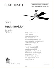 Craftmade TEA52 Installation Manual