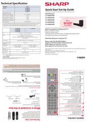 Sharp LC-32HI5232K Operating Instructions Quick Start Set Up Manual