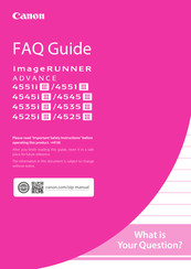 Canon imageRUNNER ADVANCE 4535 III Faq Manual
