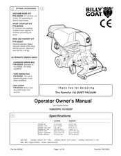 Billy Goat VQ802SPH Operator Owner's Manual