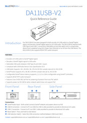 Blustream Dante DA11USB-V2 Quick Reference Manual