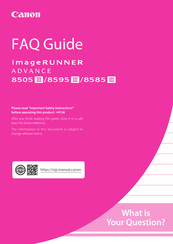 Canon imageRUNNER ADVANCE 8505 III Faq Manual