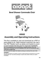 aidapt VB502 Assembly And Operating Instructions