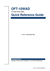 Avalue Technology OFT-10WAD-N5-A1-1R Quick Reference Manual