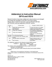 Saftronics GP10 Addendum To Instruction Manual