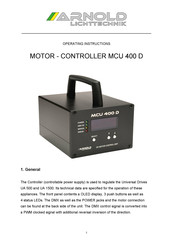 ARNOLD MCU 400 D Operating Instructions Manual