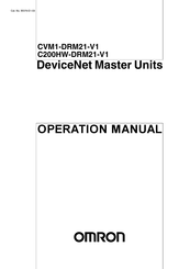 Omron DeviceNet CVM1-DRM21-V1 Operation Manual