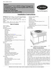 Carrier Performance 48VG-K Installation Instructions Manual