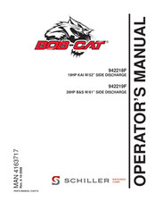 Schiller Grounds Care Bob-cat Dx Series Operator's Manual