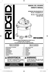 RIDGID HD1640M0 Owner's Manual