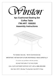 Winston 1500293 Assembly Instructions Manual