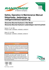 Textron RANSOMES RM Series Safety, Operation & Maintenance Manual/Parts List