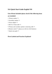 Fiio SA1 Quick Start Manual