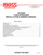 Boss Snowplow VBX 8000 Installation & Owner's Manual