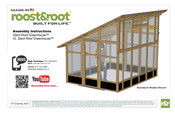 roost&root XL Slant-Roof Greenhouse Assembly Instructions Manual