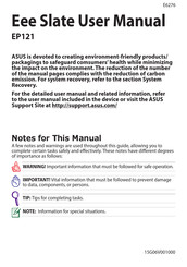 Asus Eee Slate E6276 User Manual
