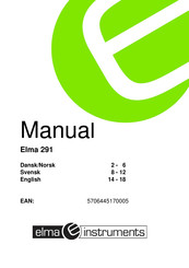 Elma Instruments Elma 291 Manual