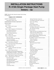 International comfort products RHH073 Installation Instructions Manual