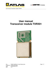 Ametek ATLAS TXRX01 User Manual
