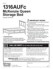 Whittier Wood Furniture McKenzie 1316AUFc Assembly Instructions Manual