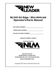 New Leader NL345 Operator And Parts Manual