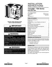 Lennox T-CLASS TSA072S4S Installation Instructions Manual