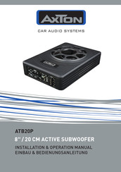 AXTON ATB20P Installation & Operation Manual