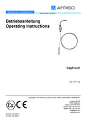 AFRISO CapFox EFT 20 Operating Instructions Manual