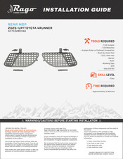 Rago FABRICATION AC7102B01NA Installation Manual