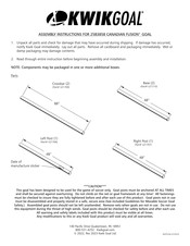 KWIK GOAL CANADIAN FUSION 25B3858 Assembly Instructions Manual