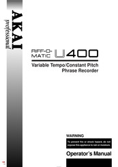 Akai RIFF-O-MATIC U400 Operator's Manual