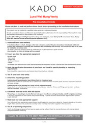 Reece KADO Lussi Wall Hung Vanity Installation Instructions