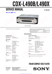 Sony CDX-L490X Service Manual