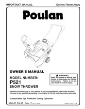 Poulan Pro P521 Owner's Manual
