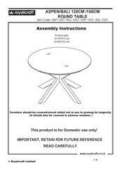 Royalcraft ASPEN ASP-120T Assembly Instructions Manual