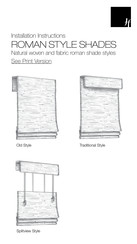 Hartmann&Forbes ROMAN STYLE SHADES Old Installation Instructions Manual