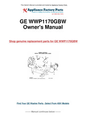 GE Spacemaker WWPI170G Owner's Manual