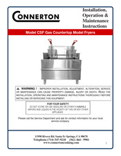 Connerton CSF-24 Installation, Operation & Maintenance Instructions Manual