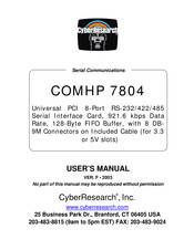 CyberResearch COMHP 7804 User Manual