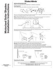 Selectblinds Motorized Solar Shades Installation Instructions Manual