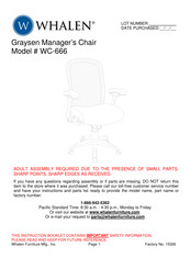 Whalen Graysen WC-666 Instruction Booklet