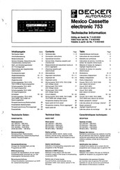 Becker Mexico 753 Service Manual