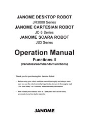 Janome JR3600 series Operation Manual