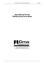 Cirrus Research CR:306 User Manual