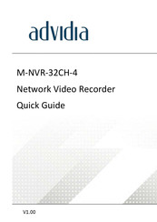 advidia M-NVR-32CH-4 Quick Manual