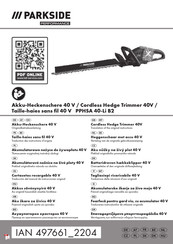 Parkside Performance PPHSA 40-Li B2 Translation Of The Original Instructions